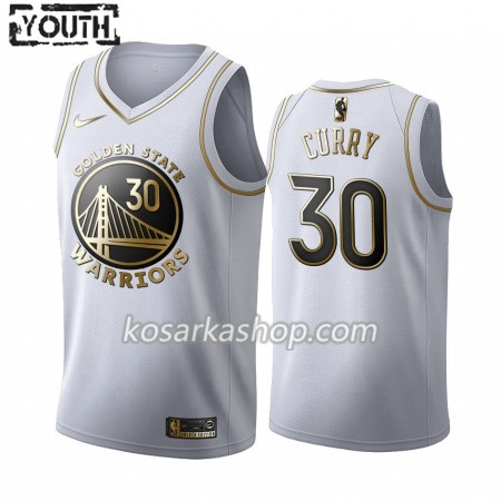 Dres Golden State Warriors Stephen Curry 30 Nike 2019-20 Bijela Golden Edition Swingman - Dječji